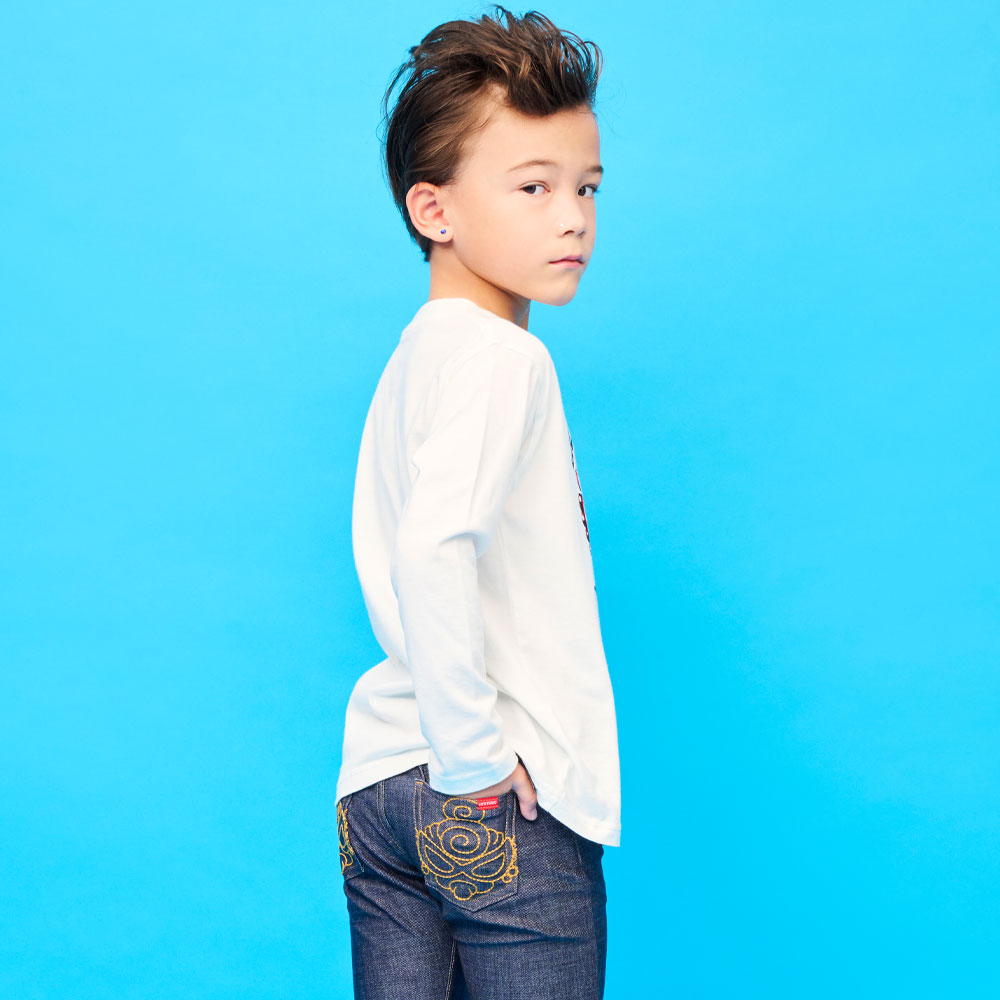 ハイテンションストレッチ DENIMプリント スキニーパンツ