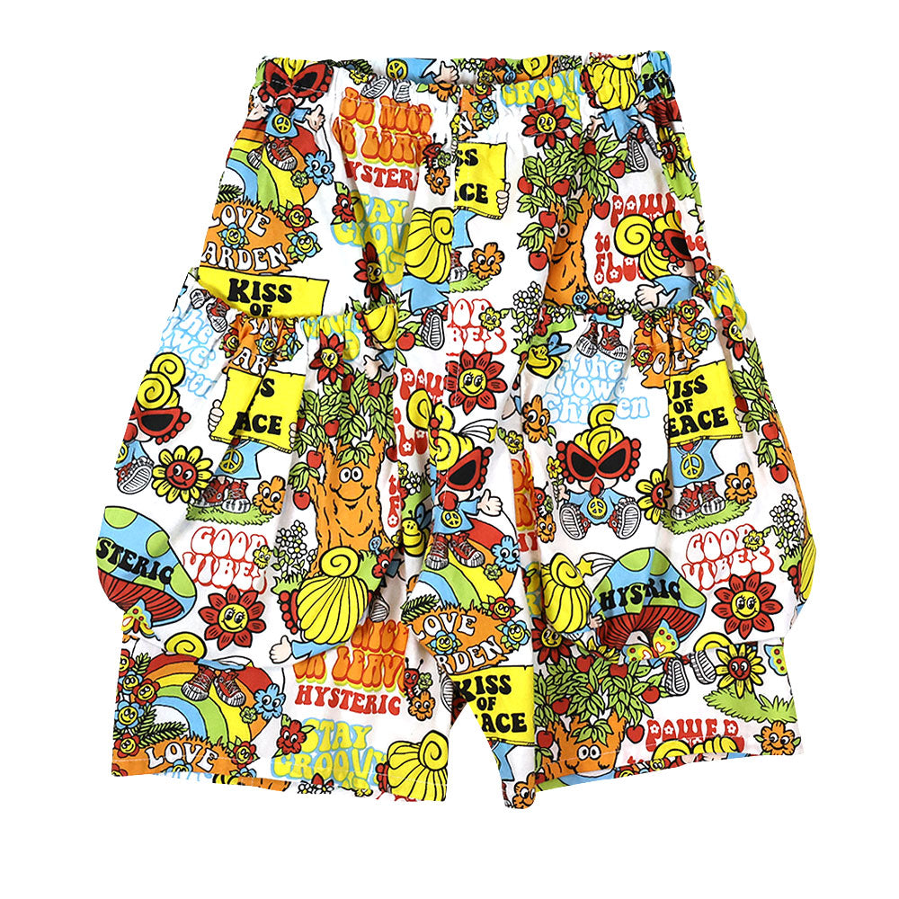 FLOWER CHILDREN総柄 ハーフパンツ
