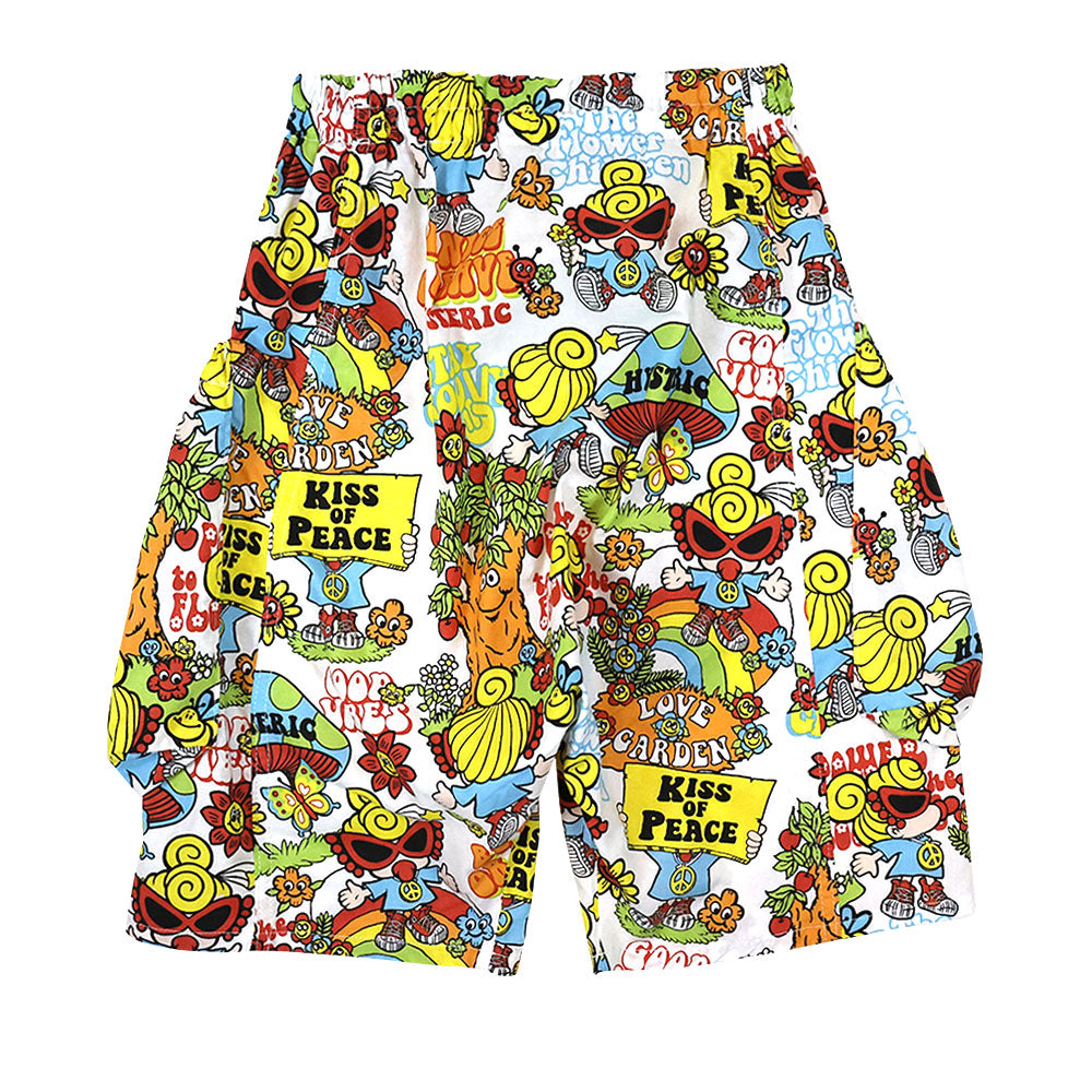 FLOWER CHILDREN総柄 ハーフパンツ