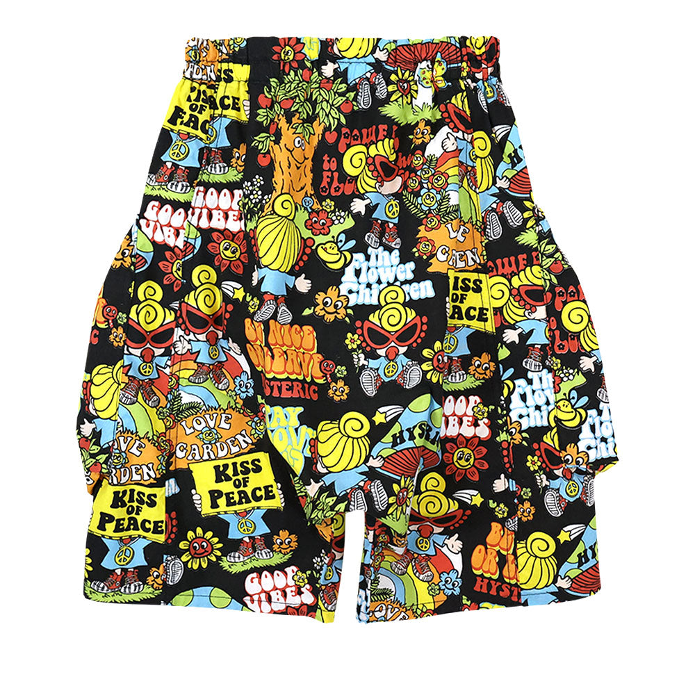FLOWER CHILDREN総柄 ハーフパンツ