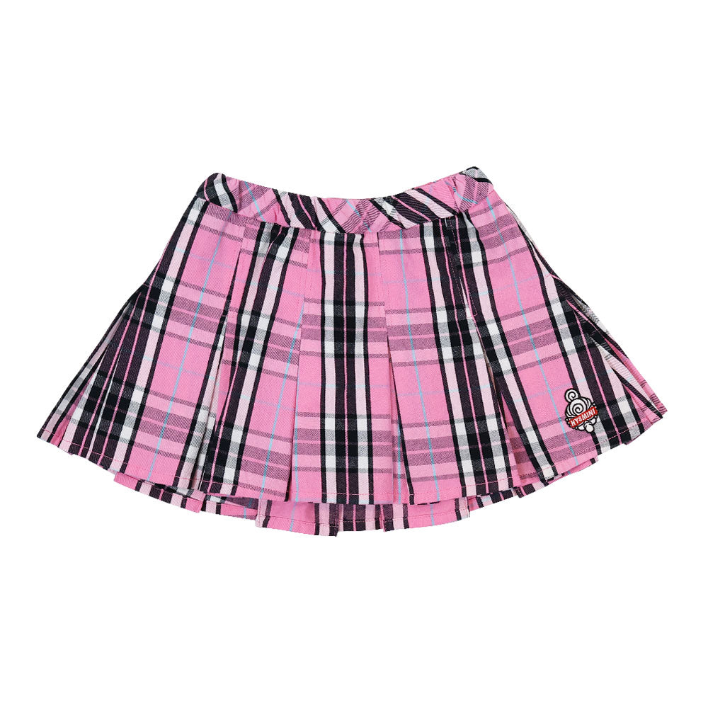 BOX LOGO刺繍 タータンチェック プリーツスカート