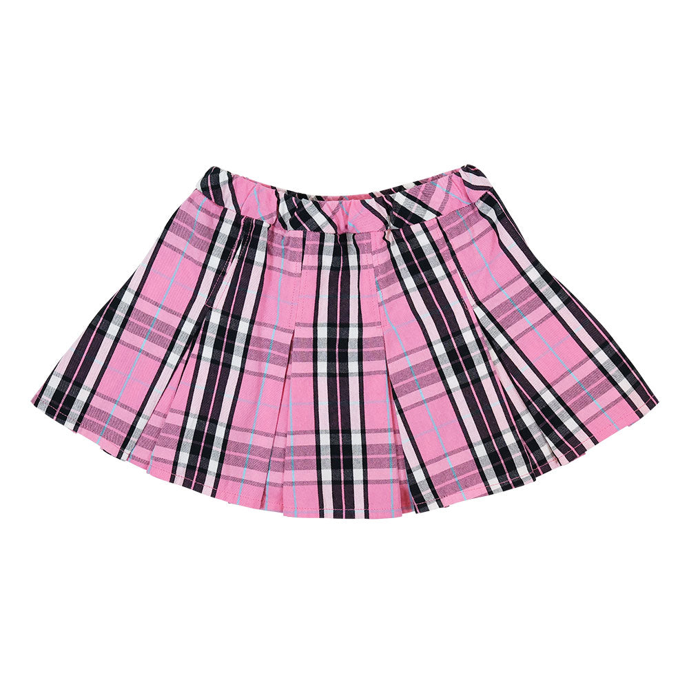 BOX LOGO刺繍 タータンチェック プリーツスカート