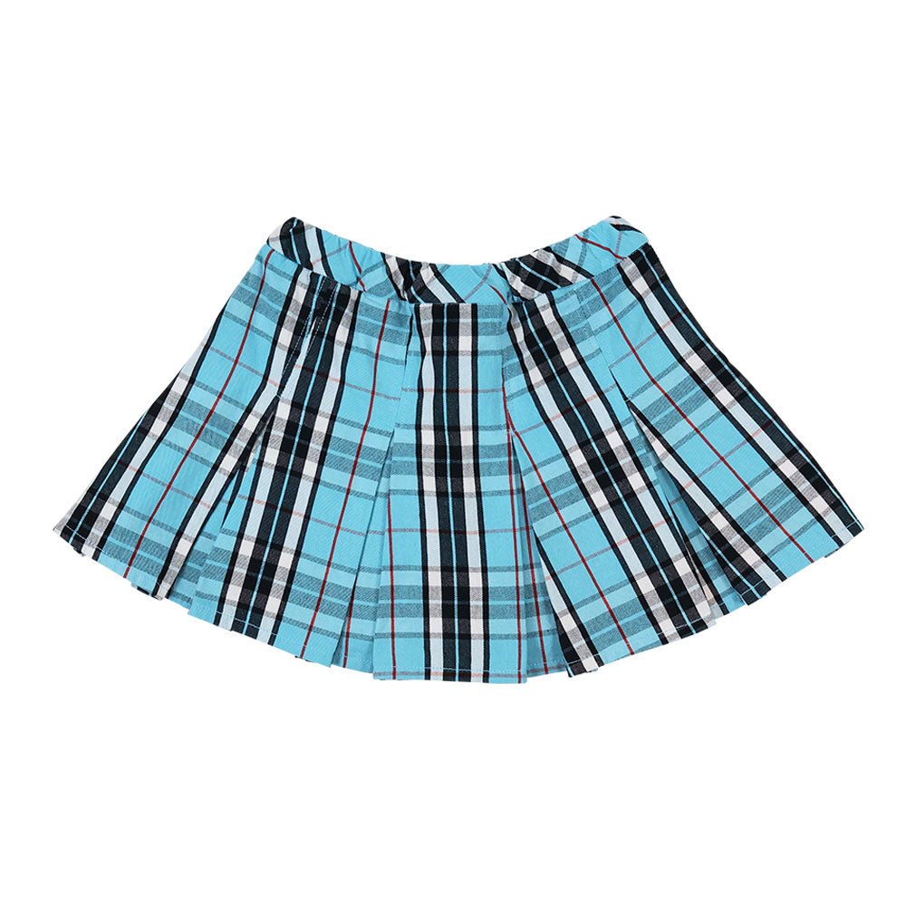 BOX LOGO刺繍 タータンチェック プリーツスカート