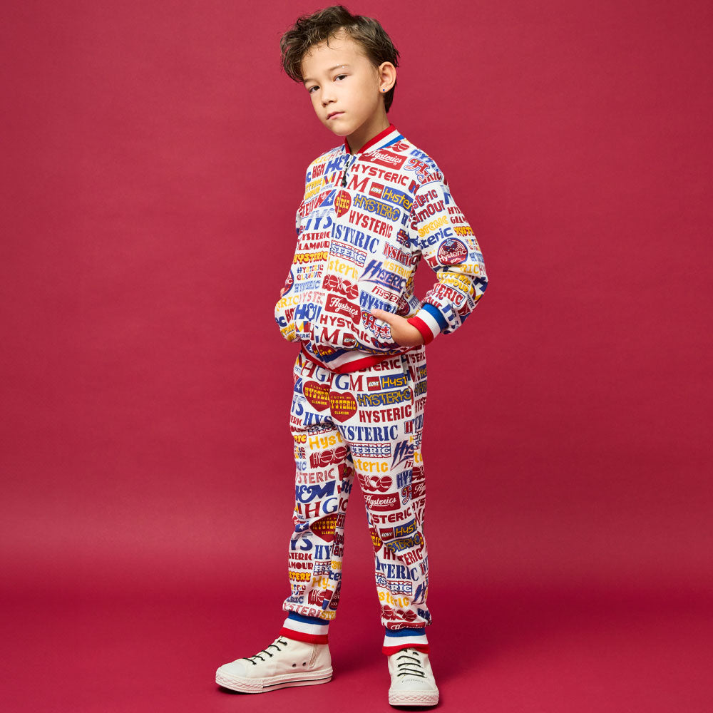 LOGO COLLAGE総柄 裏毛ブルゾン