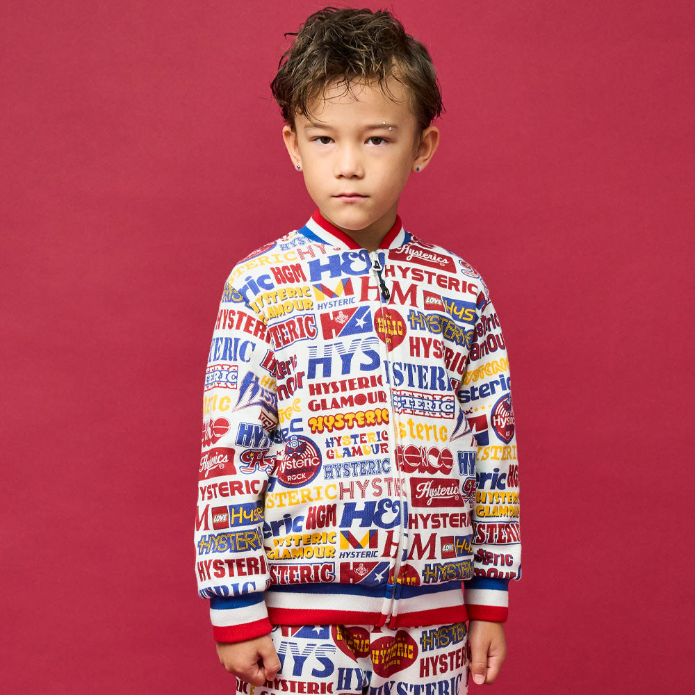 LOGO COLLAGE総柄 裏毛ブルゾン