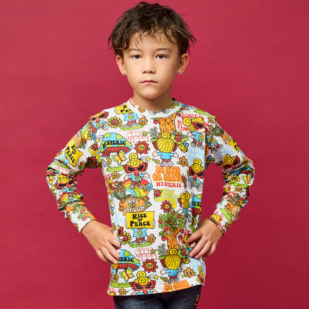 FLOWER CHILDREN総柄 長袖Tシャツ – Hystericmini OnlineStore