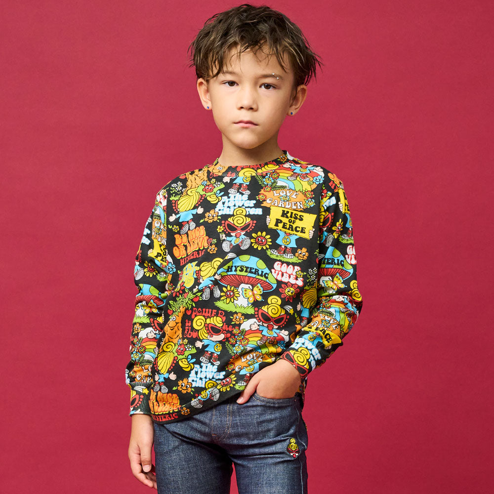 FLOWER CHILDREN総柄 長袖Tシャツ – Hystericmini OnlineStore