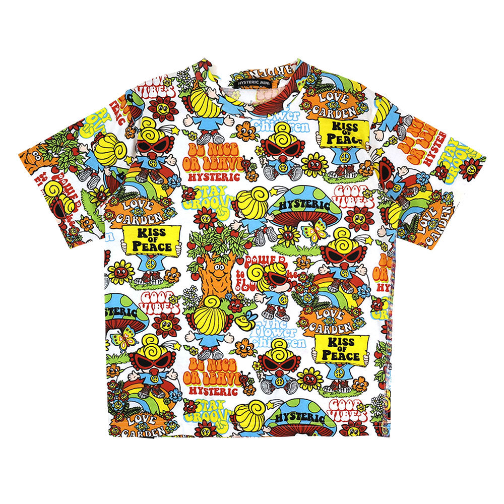FLOWER CHILDREN総柄 半袖Tシャツ