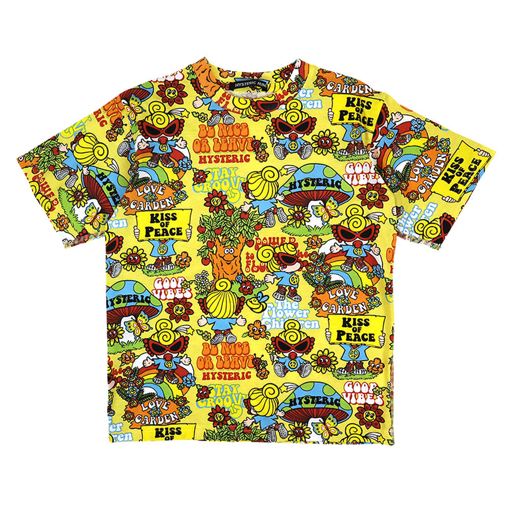 FLOWER CHILDREN総柄 半袖Tシャツ