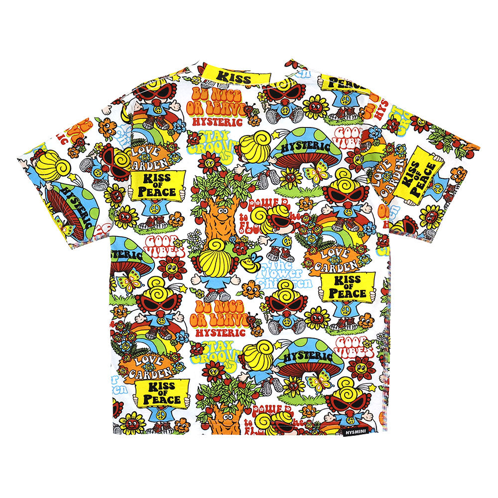 FLOWER CHILDREN総柄 半袖Tシャツ
