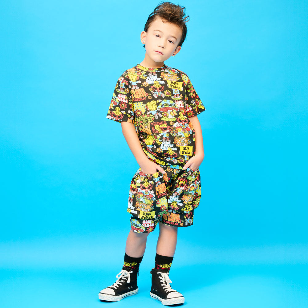 FLOWER CHILDREN総柄 半袖Tシャツ