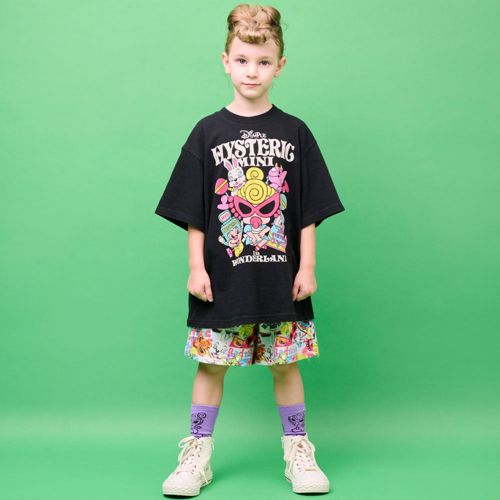 HYSTERIC MINI IN WONDERLAND WITH GLITTER LOGO BIG Tシャツ