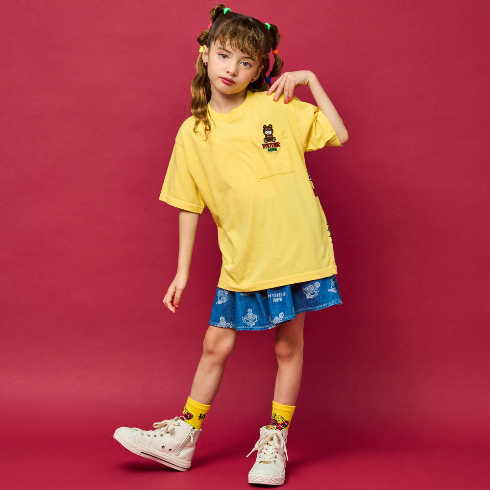 CAMP MINI刺繍 ポケット付き 半袖Tシャツ