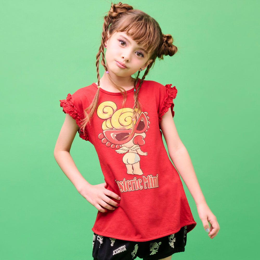 振り向き ANGEL MINI フリルスリーブ Tシャツ