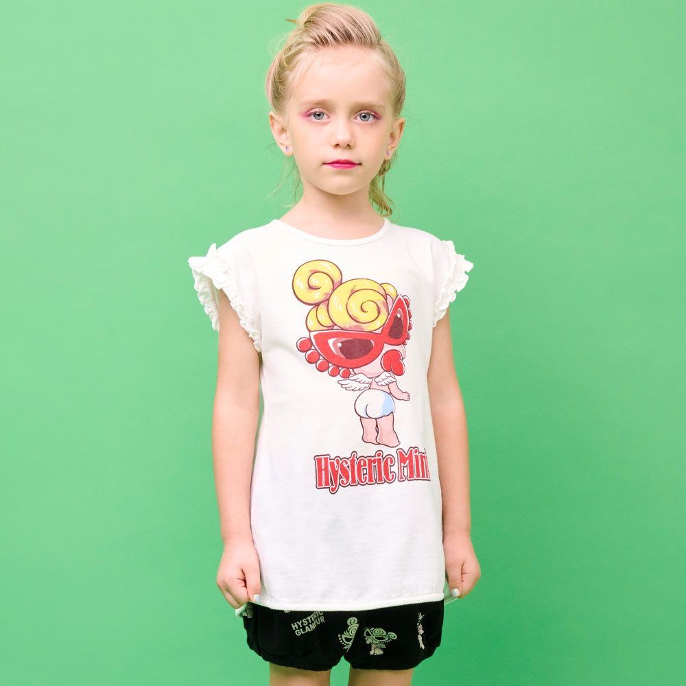 振り向き ANGEL MINI フリルスリーブ Tシャツ