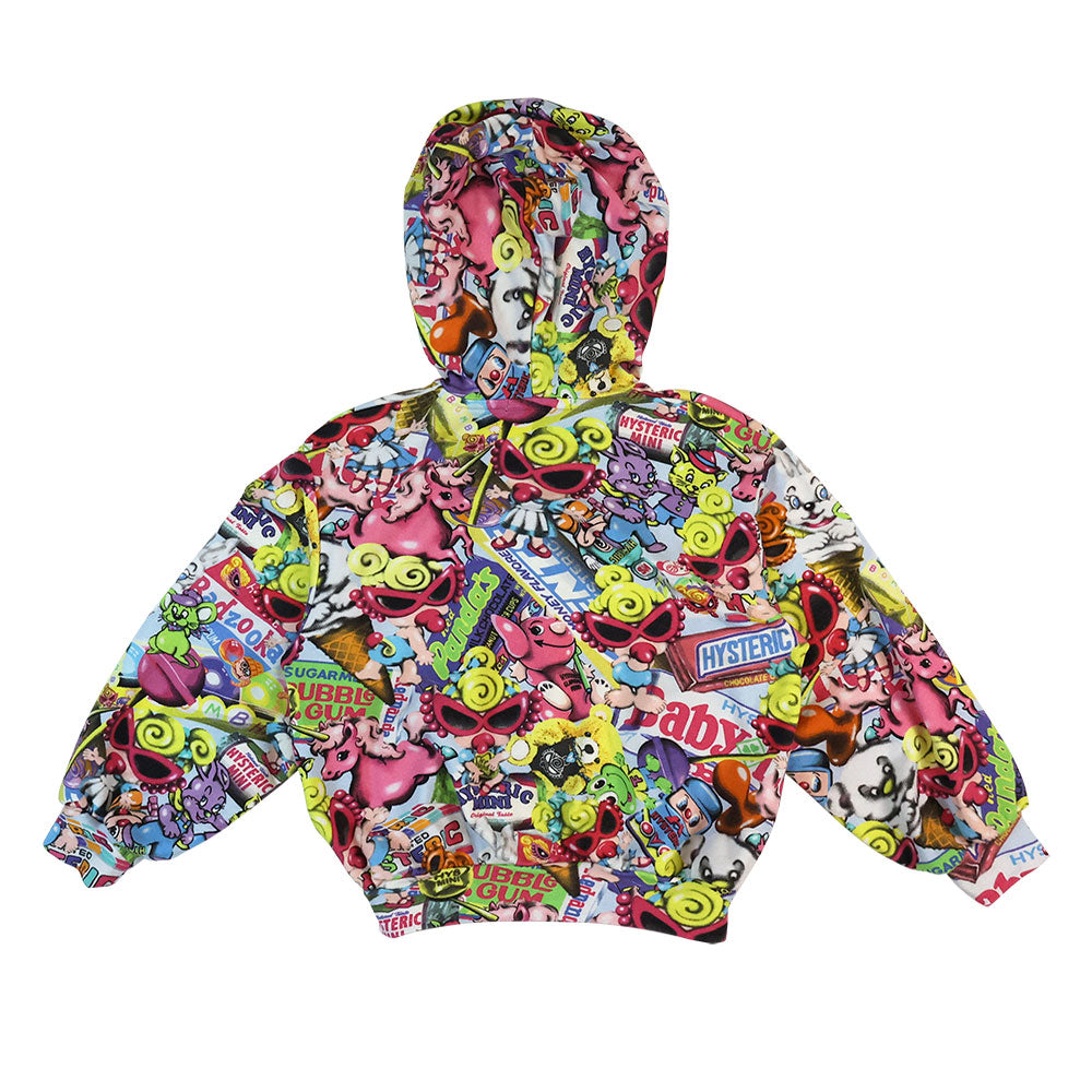 HYSTERIC MINI IN WONDERLAND総柄 Viscotex 裏毛パーカー