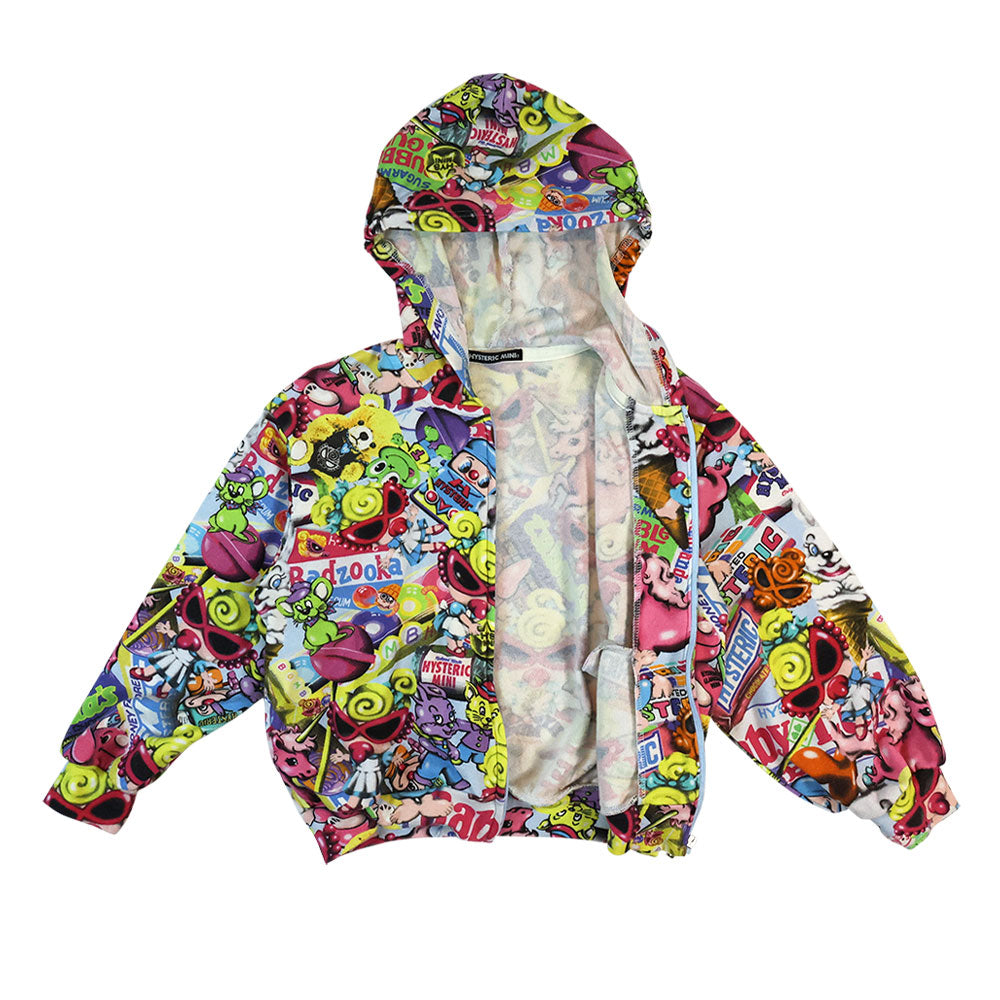 HYSTERIC MINI IN WONDERLAND総柄 Viscotex 裏毛パーカー