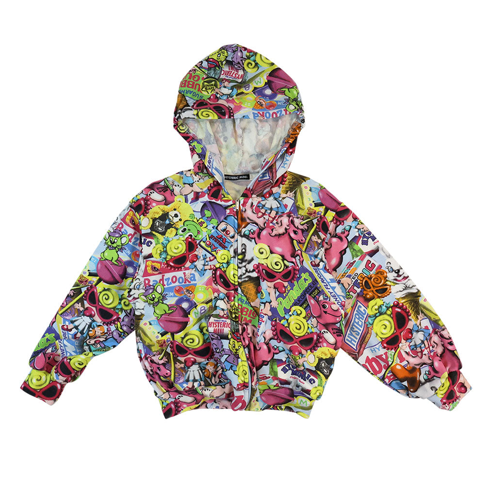 HYSTERIC MINI IN WONDERLAND総柄 Viscotex 裏毛パーカー