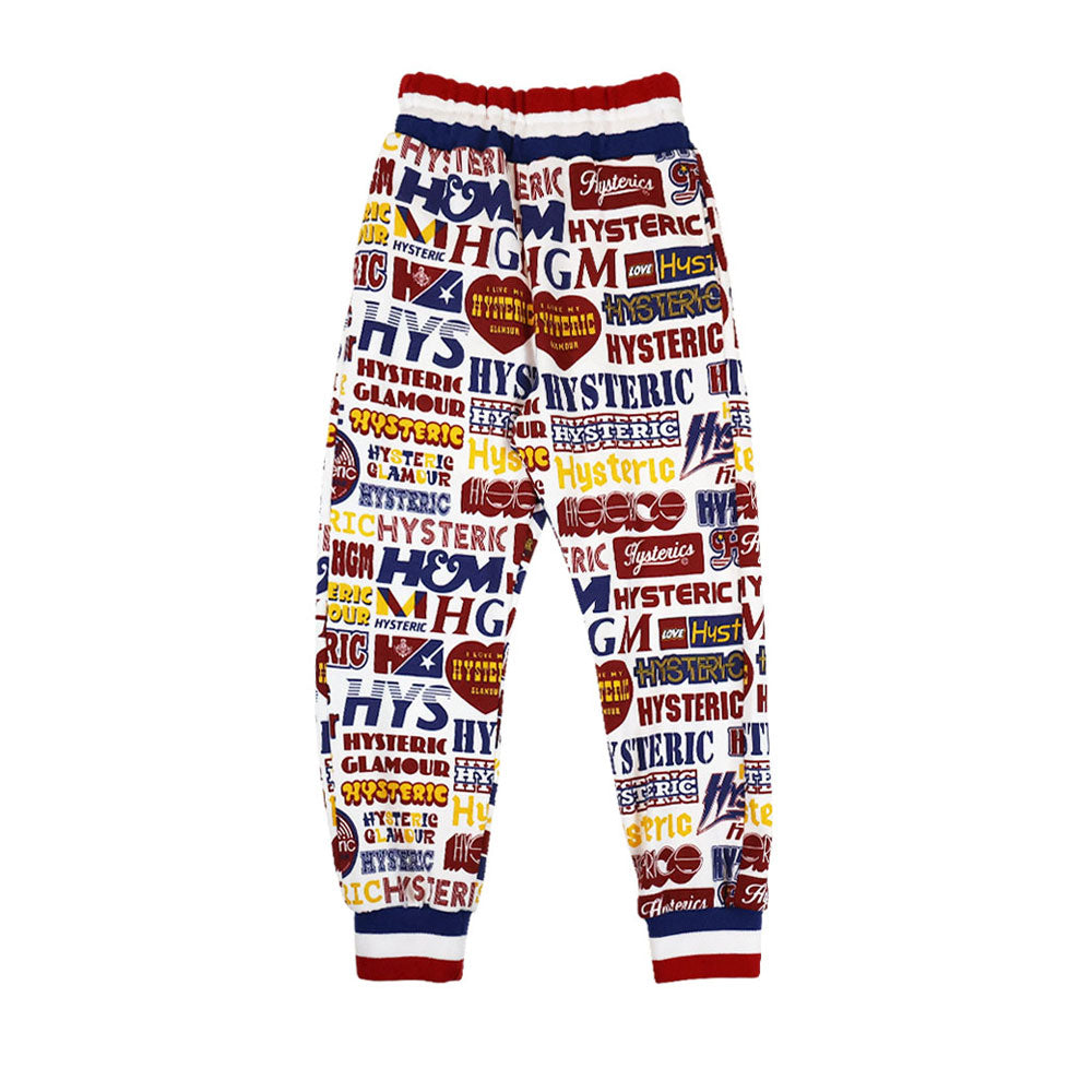 LOGO COLLAGE総柄 裏毛スウェットパンツ