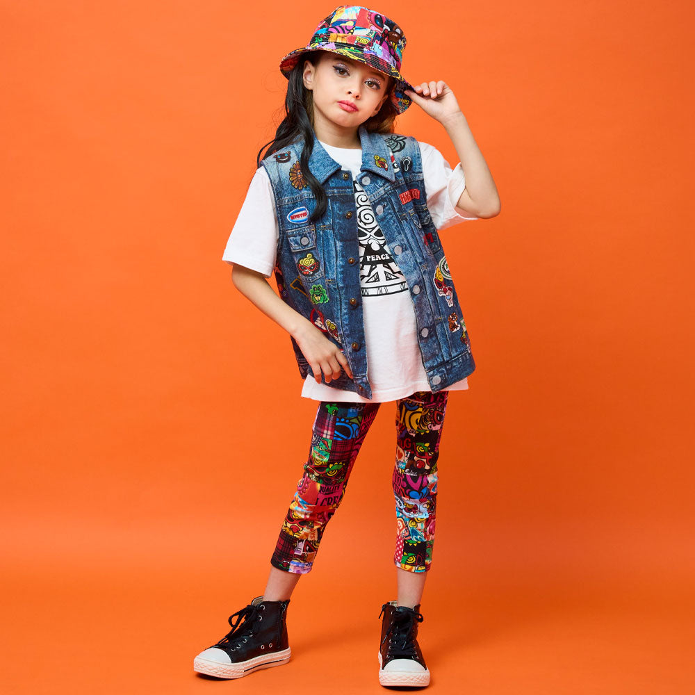 CRAZY QUILT総柄 Viscotex 7分丈レギンス