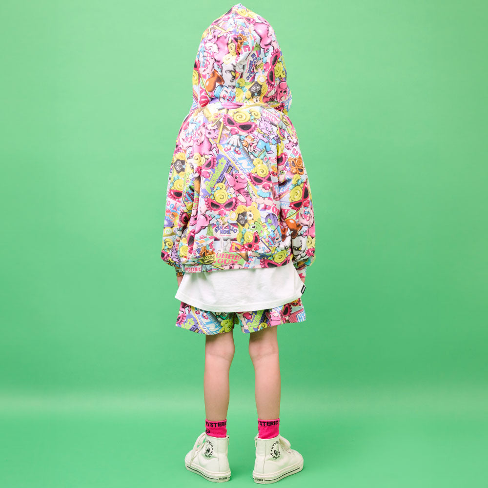 HYSTERIC MINI IN WONDERLAND総柄 Viscotex ハーフパンツ