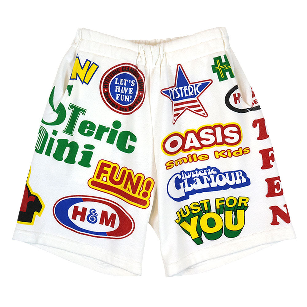 HYSTERIC LOGO MANIAC 裏毛ハーフパンツ