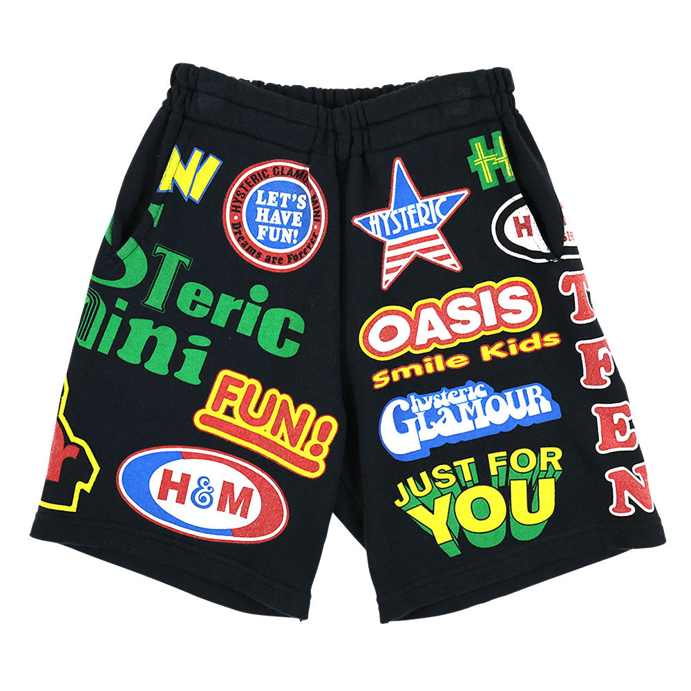 HYSTERIC LOGO MANIAC 裏毛ハーフパンツ