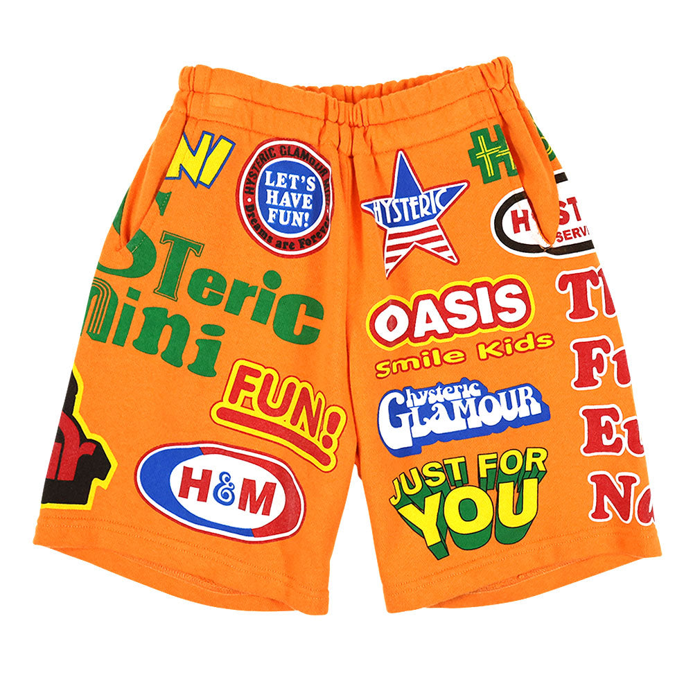 HYSTERIC LOGO MANIAC 裏毛ハーフパンツ