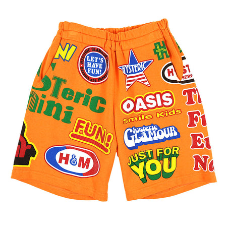 HYSTERIC LOGO MANIAC 裏毛ハーフパンツ