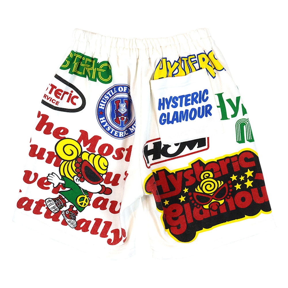 HYSTERIC LOGO MANIAC 裏毛ハーフパンツ
