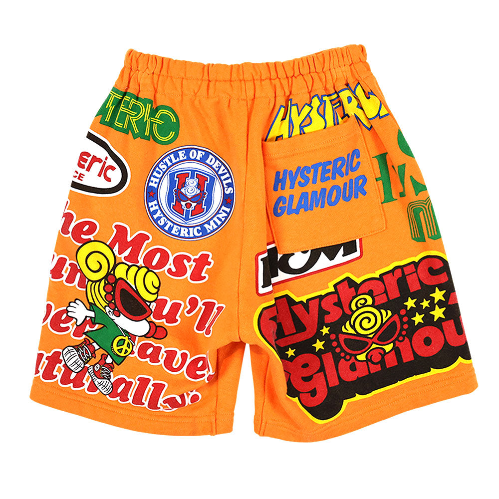HYSTERIC LOGO MANIAC 裏毛ハーフパンツ