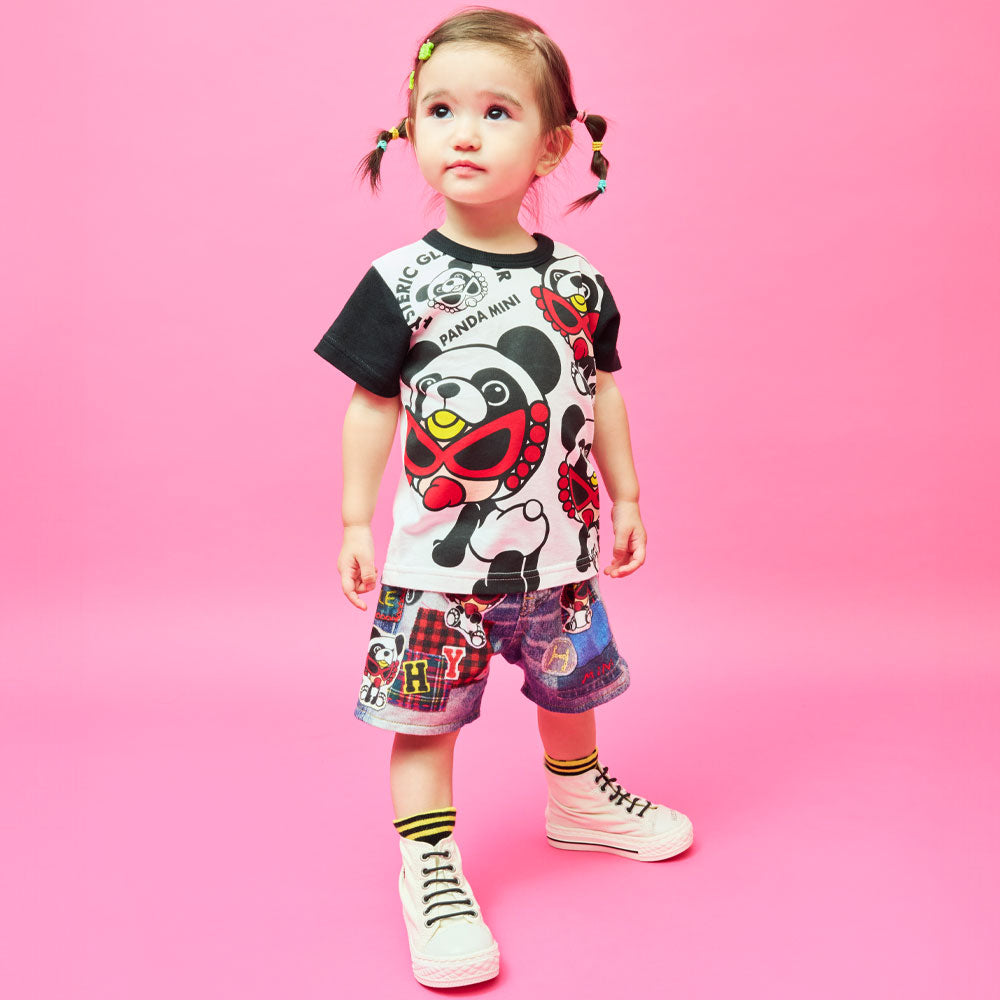 PANDA MINI 裏毛 Like a denim Viscotex ハーフパンツ