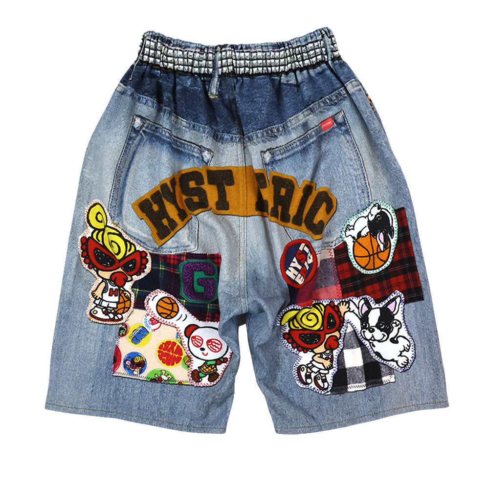 HYSTERIC MINI HOOPS Like a denim Viscotex ハーフパンツ