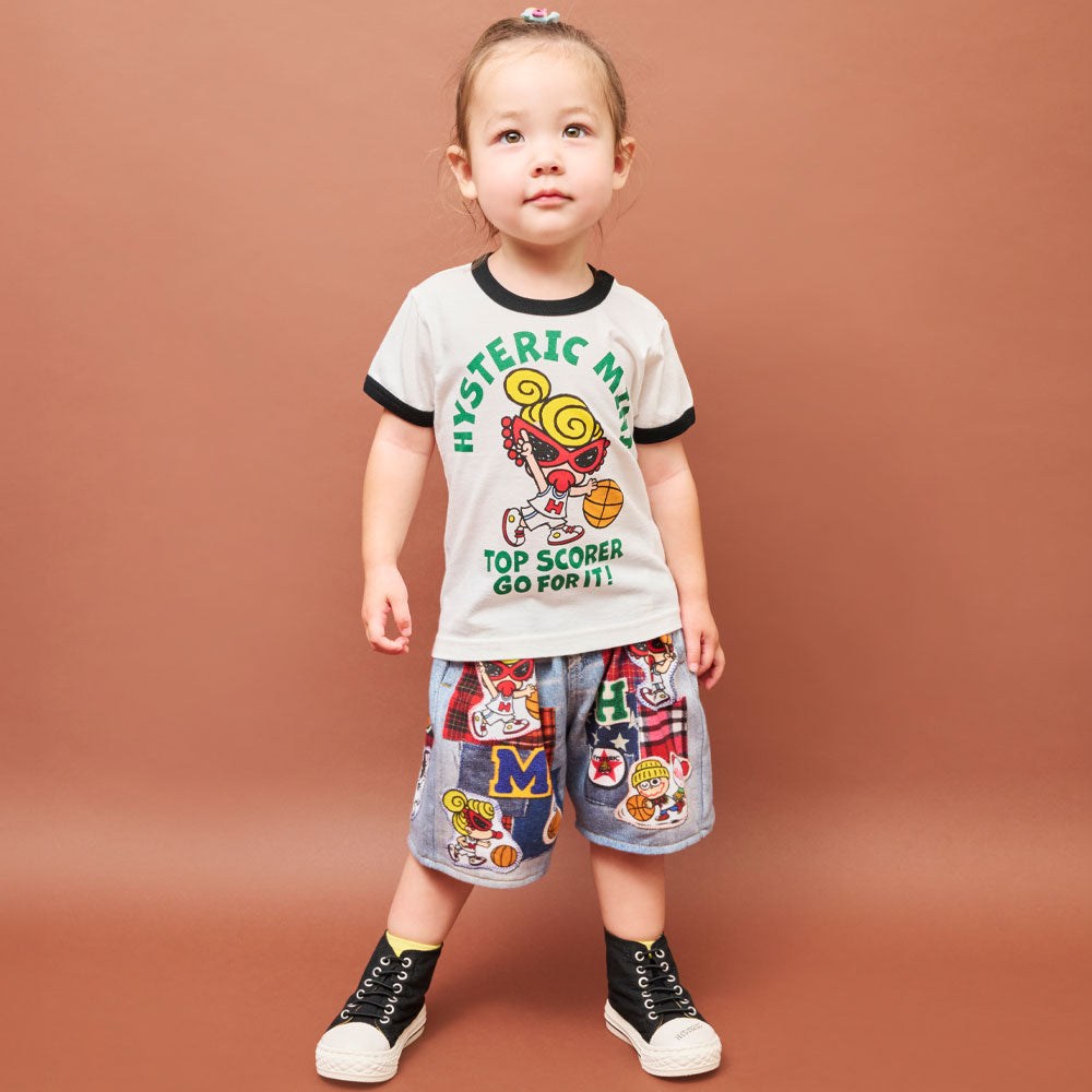 HYSTERIC MINI HOOPS Like a denim Viscotex ハーフパンツ