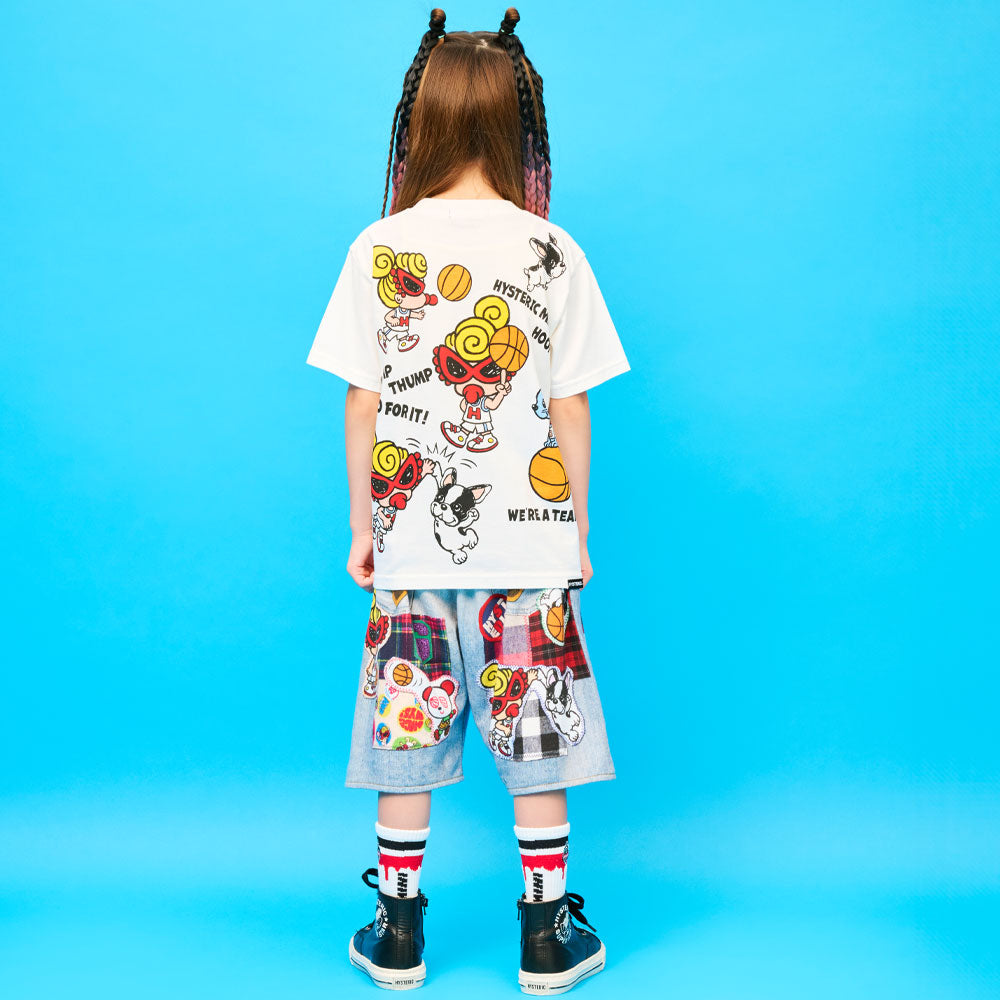 HYSTERIC MINI HOOPS Like a denim Viscotex ハーフパンツ