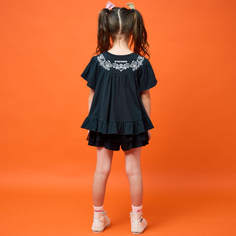 ドットチュール付き キュロットスカート