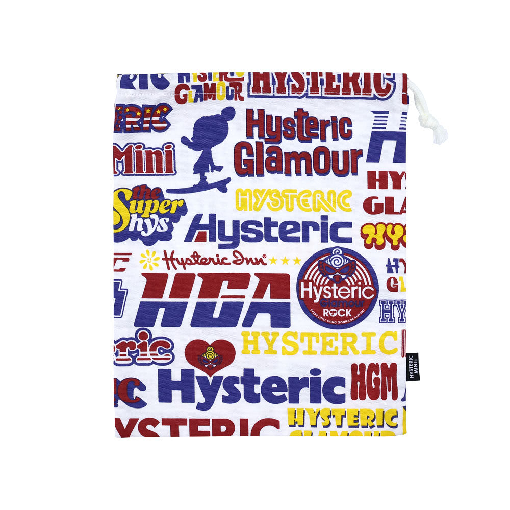 LOGO COLLAGE総柄 巾着