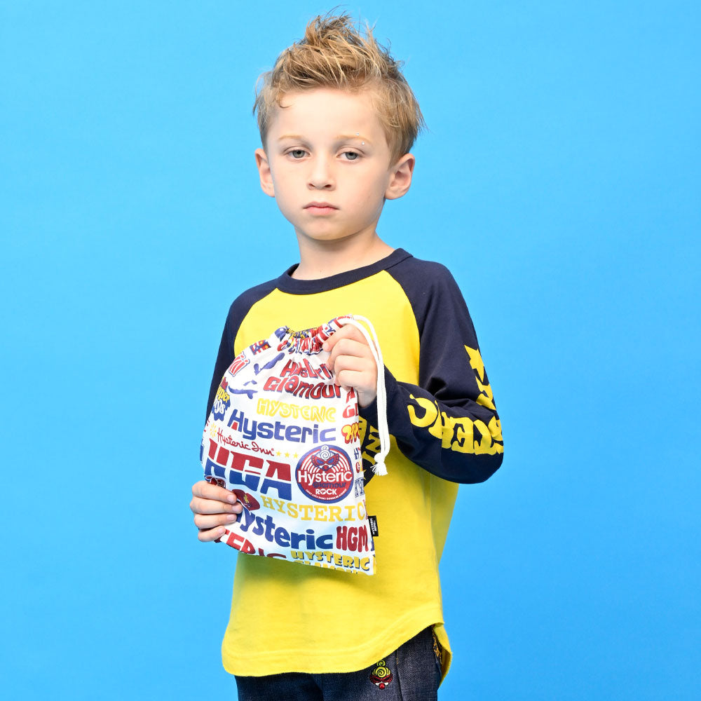 LOGO COLLAGE総柄 巾着