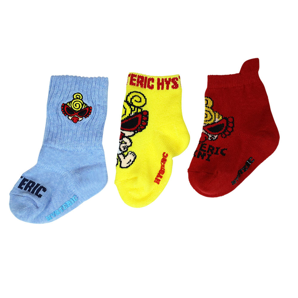 STANDARD MINI FACE ベビー3Pソックス – Hystericmini OnlineStore