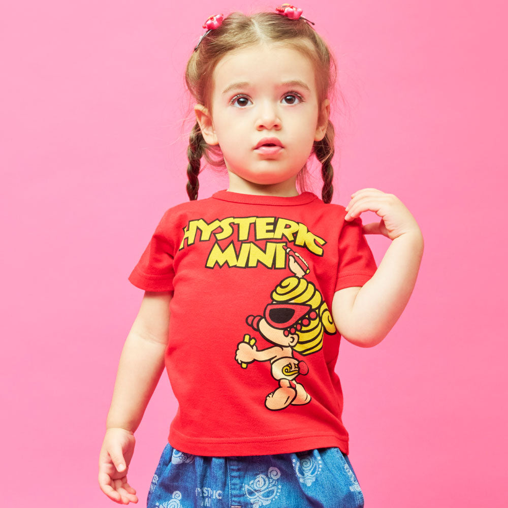 美品☆HYSTERIC MINI Tシャツ&ハーフパンツセット　100 HYSTERIC MINI HOOPS Like a denim Viscotex ハーフパンツ