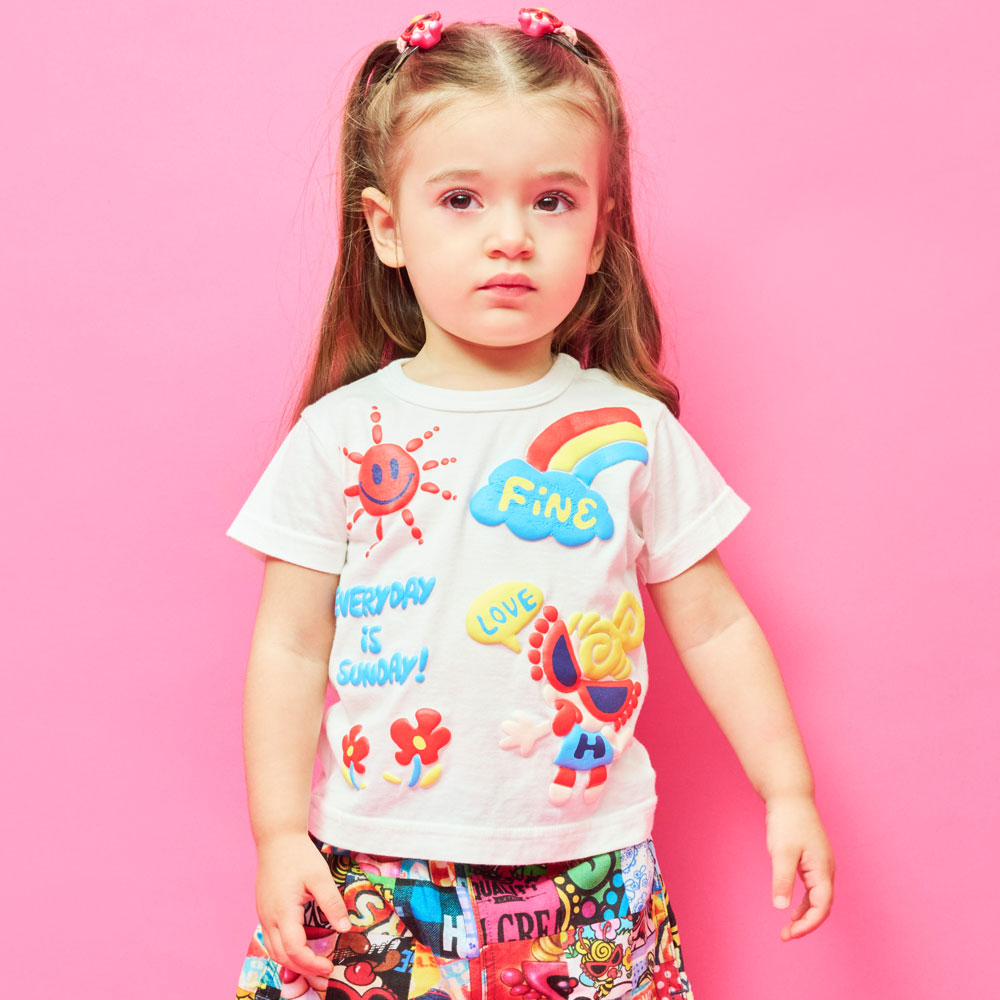 PUFFY PRINT HAPPY DAYS 半袖Tシャツ