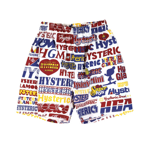 LOGO COLLAGE総柄 ハーフパンツ