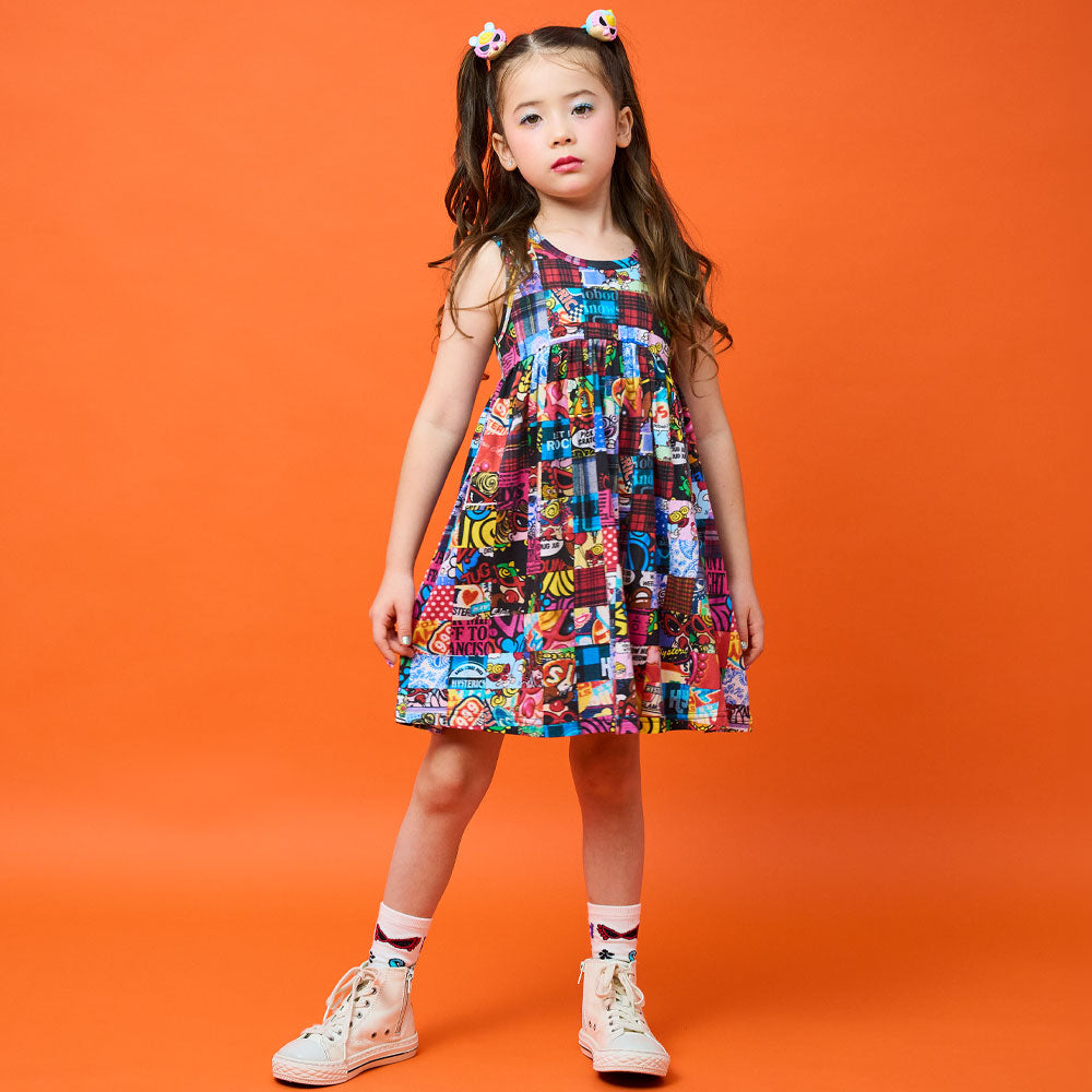 CRAZY QUILT総柄 Viscotex ワンピース