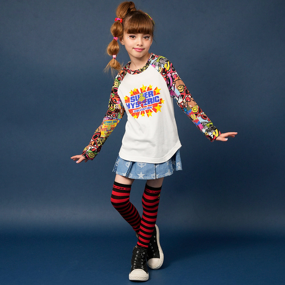 [7月予約商品]MINI MOTIF COLLAGE 総柄 ラグランTシャツ