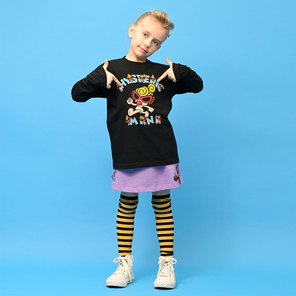 MINI FACE ボーダー ニーハイソックス