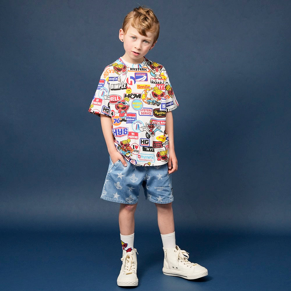 [6月予約商品]MOTOR BABY総柄 半袖Tシャツ