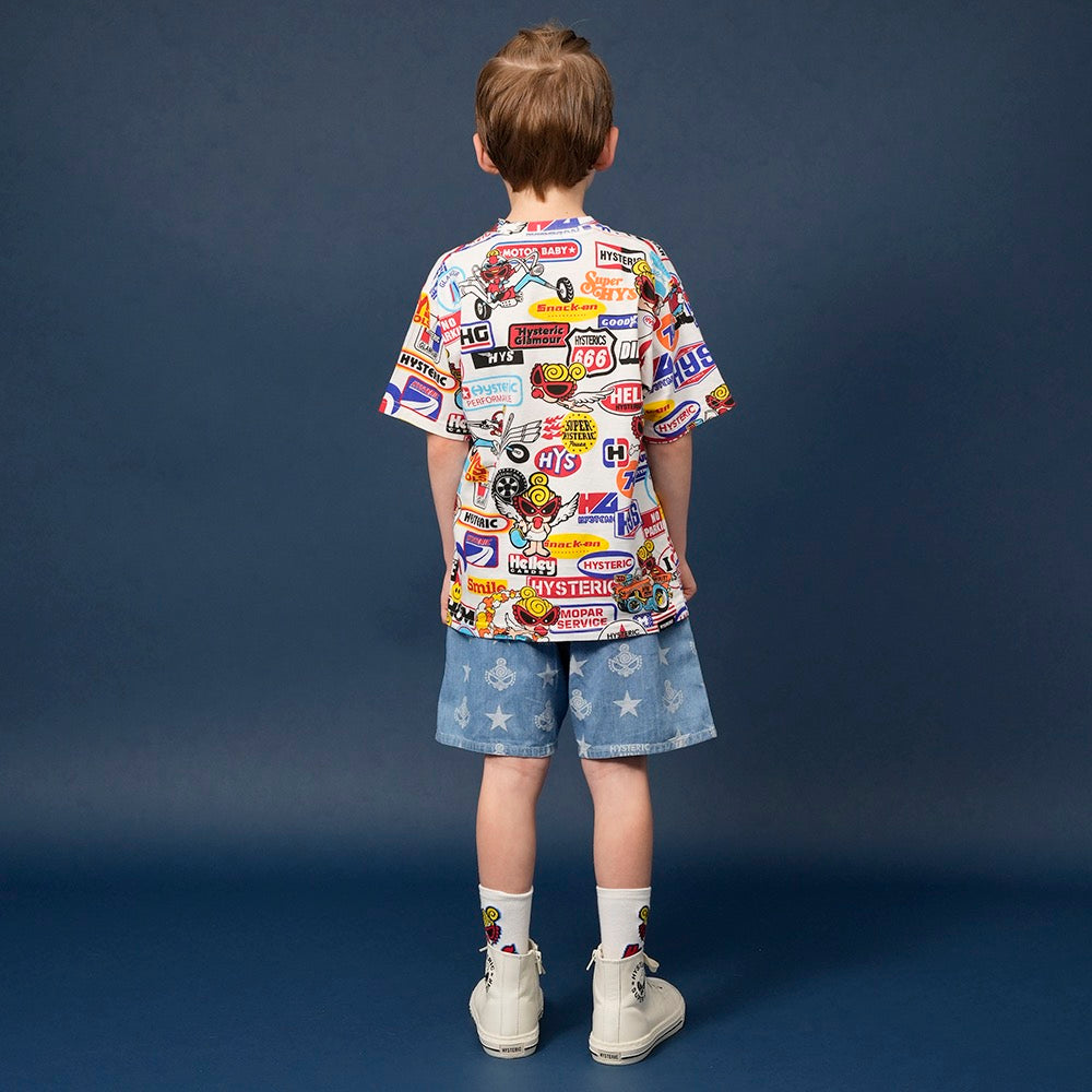 [6月予約商品]MOTOR BABY総柄 半袖Tシャツ