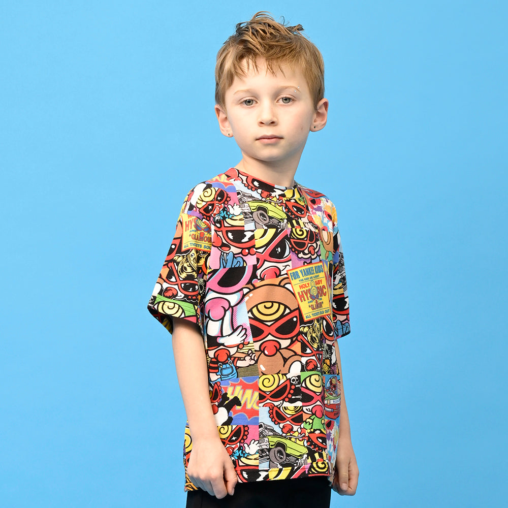 [6月予約商品]MINI MOTIFS COLLAGE総柄 Viscotex 半袖Tシャツ