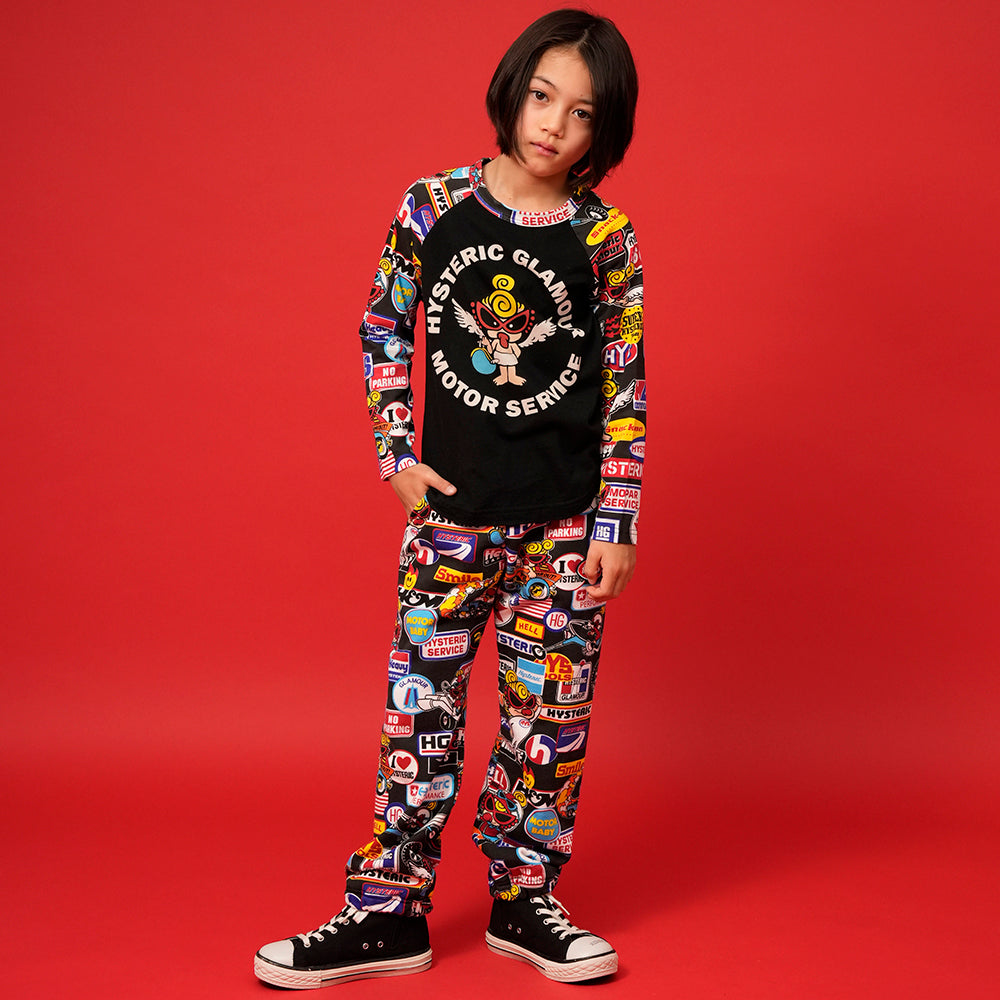 MOTOR BABY 総柄 裏毛スウェットパンツ