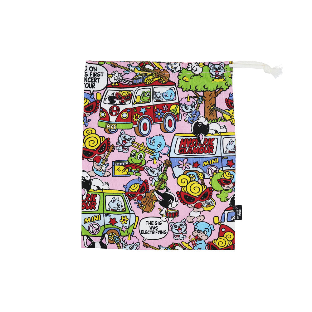 [7月予約商品]BAND WAGON 総柄 綿オックス 巾着